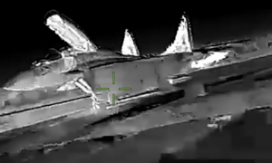 乌克兰发布画面：使用无人机摧毁俄罗斯一架米格-29战机